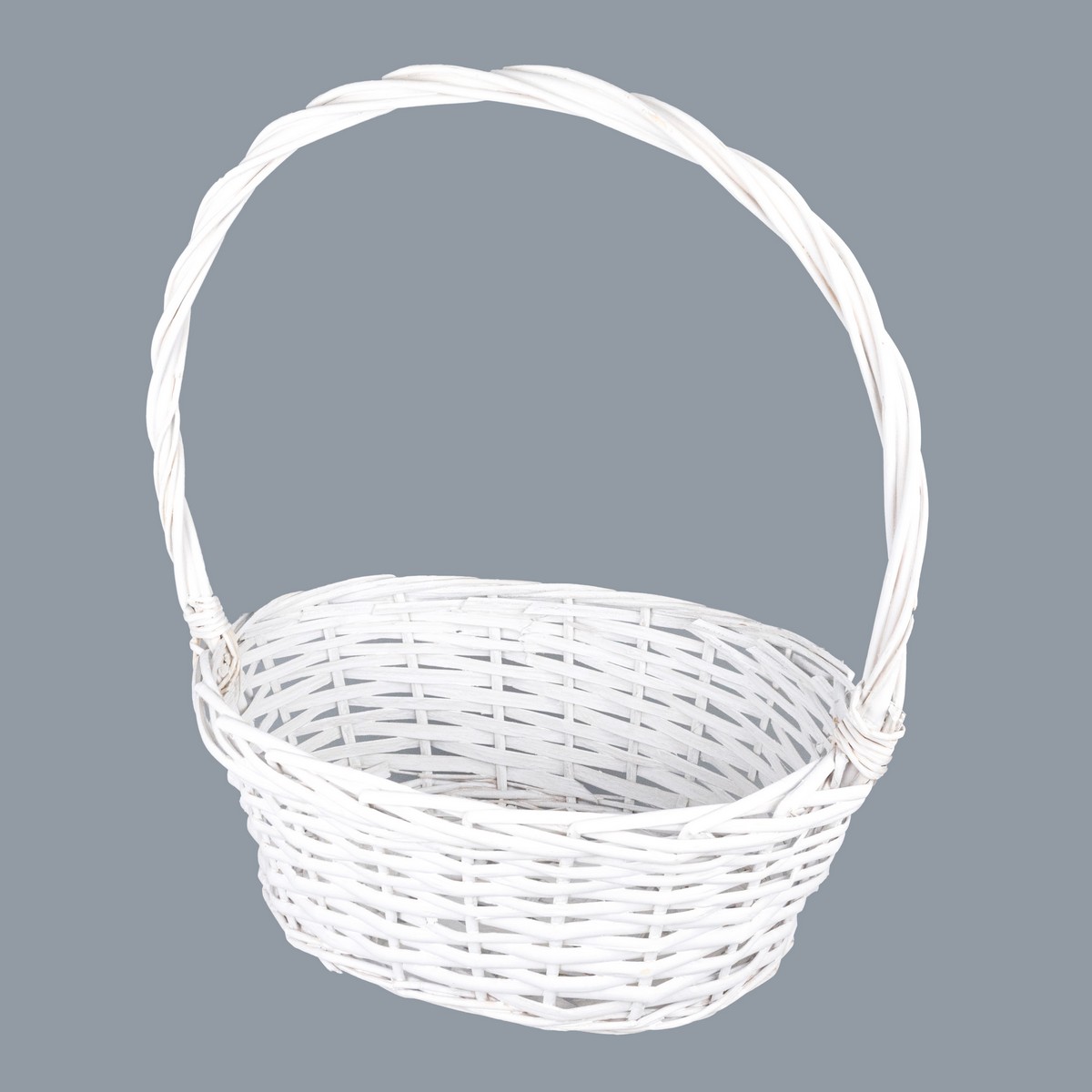 Корзина плетеная (ива), 35x25x14xH42см, белый в интернет-магазине флористических аксессуаров Азалия Декор