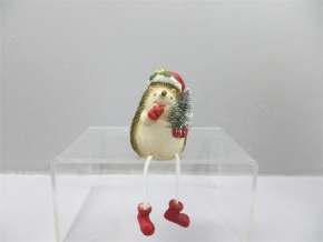 Сувенир Ежик сидящий (полирезин), H7x5x5см, коричневый/красный в интернет-магазине флористических аксессуаров Азалия Декор