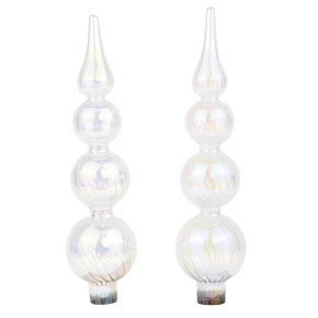 Наконечник на елку (стекло), H28хD6см, в асс., белый в интернет-магазине флористических аксессуаров Азалия Декор