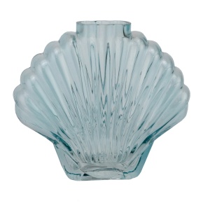 Ваза Ракушка (стекло), 19х8,5xH17,5см, голубой в интернет-магазине флористических аксессуаров Азалия Декор
