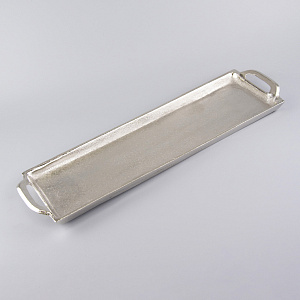 Поднос (металл), 45х13xH3см, серебряный в интернет-магазине флористических аксессуаров Азалия Декор