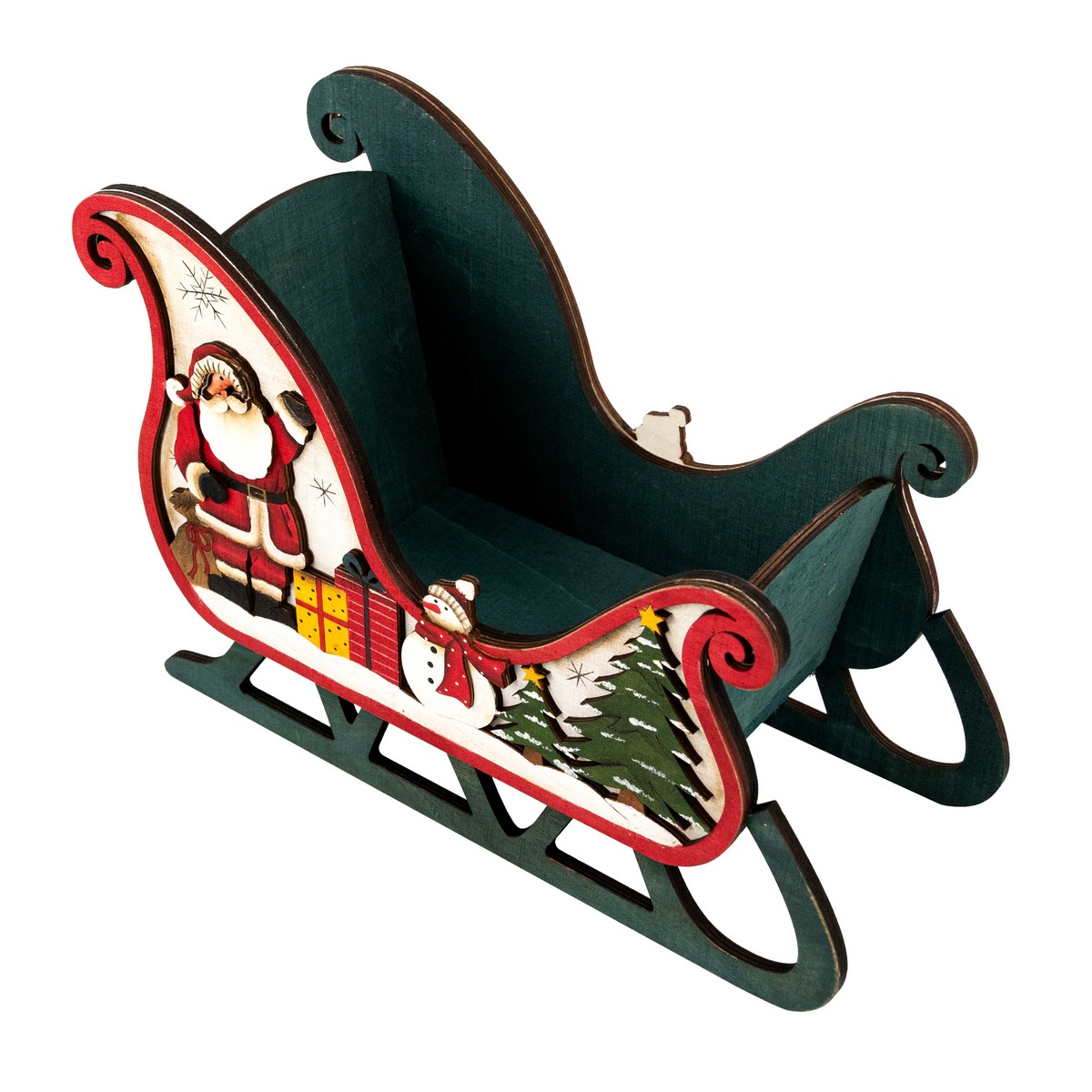 Сувенир Санки (дерево), Н24,5х36х16,5см, цв. в асс. в интернет-магазине флористических аксессуаров Азалия Декор