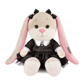 Игрушка м/н Зайка Лин в подар. кор., 25см, кремовый/черный в интернет-магазине флористических аксессуаров Азалия Декор