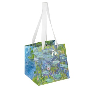 Пакет подарочный Флора (крафт), 25x25x25см (в уп. 2шт.), голубой в интернет-магазине флористических аксессуаров Азалия Декор