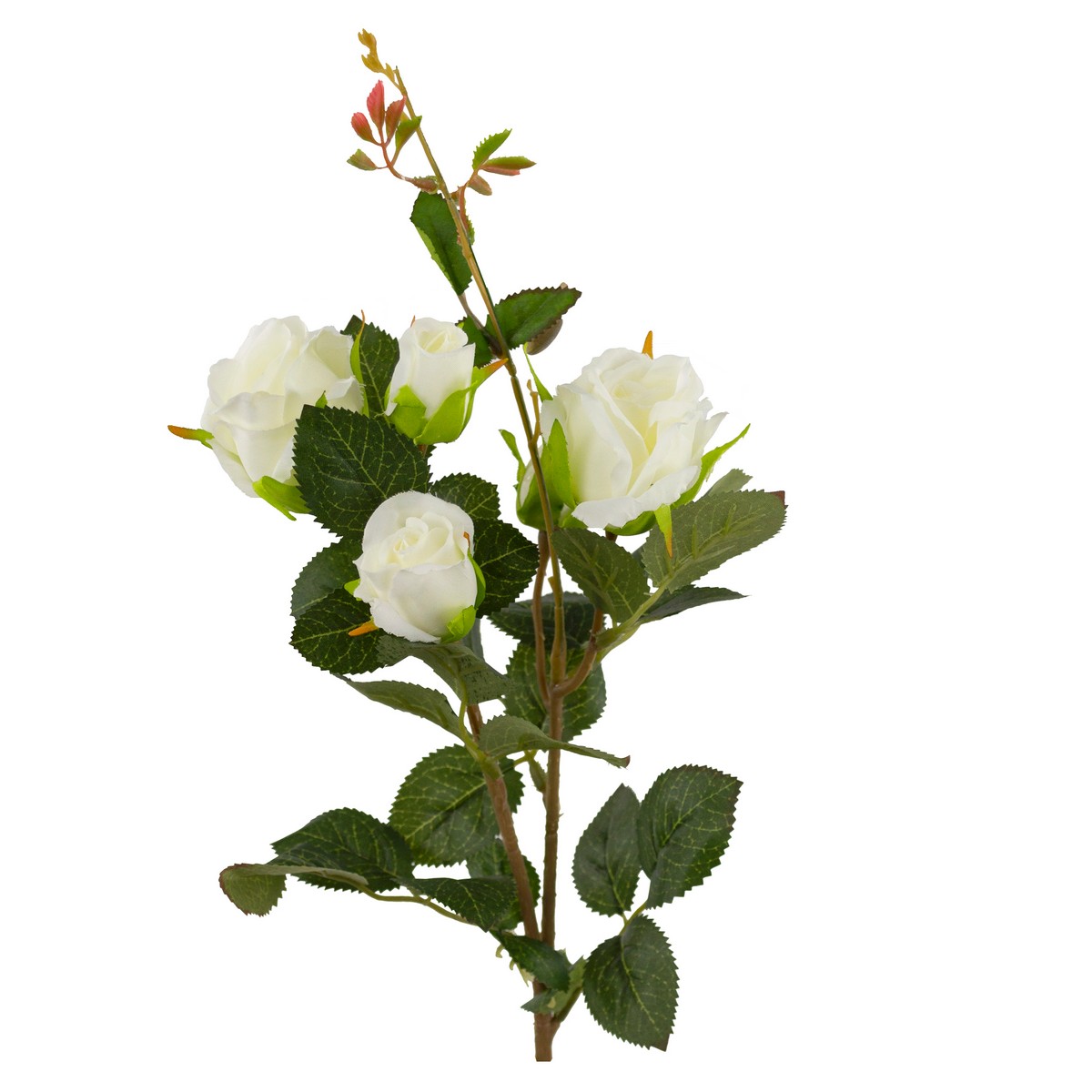 Роза кустовая, 49см, белый в интернет-магазине флористических аксессуаров Азалия Декор