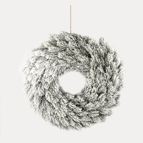 Венок еловый заснеженный, D40см, зел./бел. в интернет-магазине флористических аксессуаров Азалия Декор