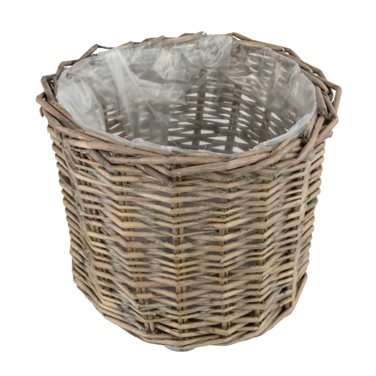 Кашпо плетеное (ива), D25xH20см, серый в интернет-магазине флористических аксессуаров Азалия Декор