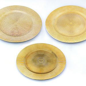 Поднос (пластик), D33см, в асс., зол. в интернет-магазине флористических аксессуаров Азалия Декор