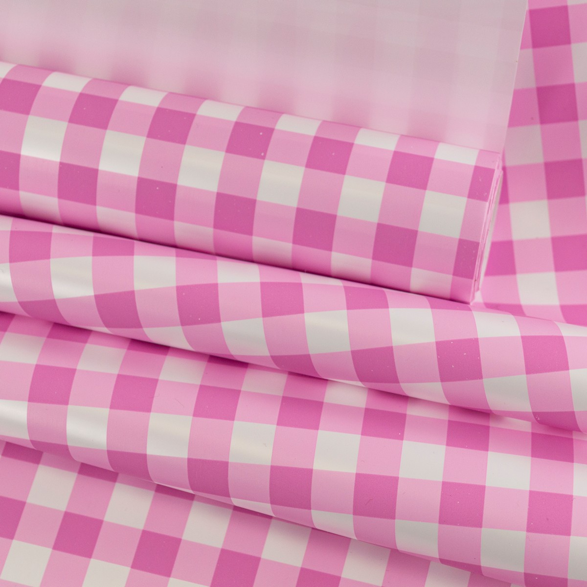 Пленка матовая Клетка 60 см 10 м, розовый в интернет-магазине флористических аксессуаров Азалия Декор
