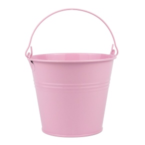 Кашпо Три Линии Ведерко с ручкой (металл), D15xH13,5см, розовый в интернет-магазине флористических аксессуаров Азалия Декор