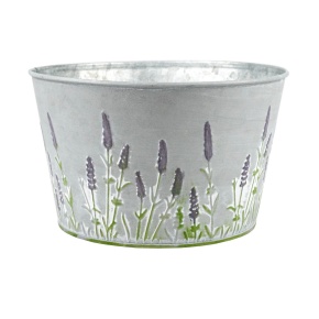 Кашпо Лаванда (металл), D18xH11см, серый в интернет-магазине флористических аксессуаров Азалия Декор