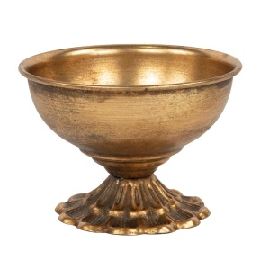 Вазон (металл), D17xH11,5см, золотой в интернет-магазине флористических аксессуаров Азалия Декор