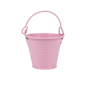 Кашпо Три Линии Ведерко с ручкой (металл), D7xH6см, розовый в интернет-магазине флористических аксессуаров Азалия Декор