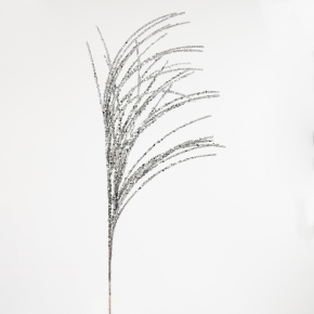 Ветка декоративная с глиттером, 71см, серебряный в интернет-магазине флористических аксессуаров Азалия Декор