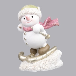 Сувенир Снеговик на лыжах (полирезин), H10,5x8x5,5см, цв. в асс. в интернет-магазине флористических аксессуаров Азалия Декор