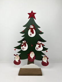 Украшение подвесное Санта/Снеговик (дерево), Н11,5х9см, в асс., красный/белый в интернет-магазине флористических аксессуаров Азалия Декор