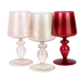 Подсвечник на ножке (стекло), H21хD11,5см, цв. в асс. в интернет-магазине флористических аксессуаров Азалия Декор