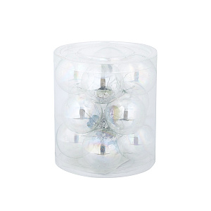 Набор шаров 12шт. в тубе (стекло), D4см, в асс., прозрачн. в интернет-магазине флористических аксессуаров Азалия Декор