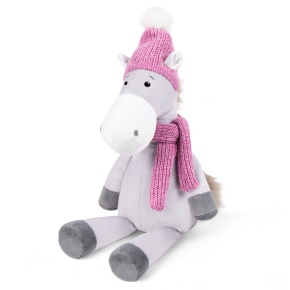 Игрушка м/н Конь Микки, 27см, серый в интернет-магазине флористических аксессуаров Азалия Декор