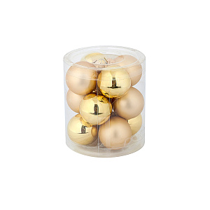 Набор шаров 12шт. в тубе (стекло), D3см, в асс., зол. в интернет-магазине флористических аксессуаров Азалия Декор