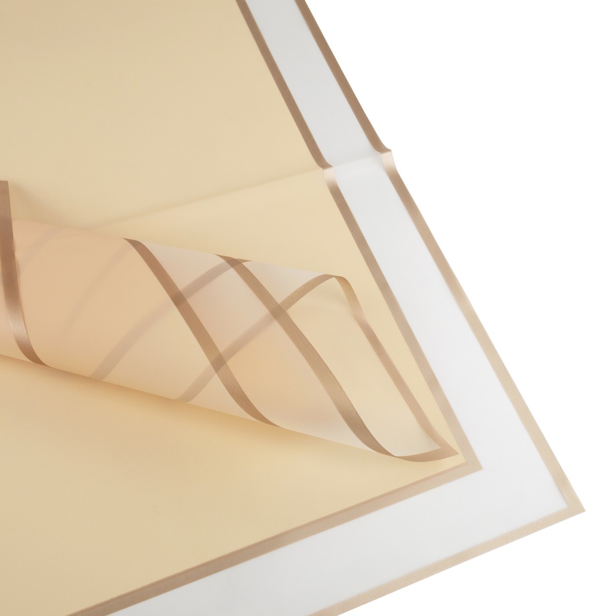 Пленка матовая с каймой 50мкр, 20 листов, 58х58см, персиковый в интернет-магазине флористических аксессуаров Азалия Декор