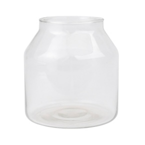 Ваза Банка (стекло), D14,5xH15,2см, прозрачный в интернет-магазине флористических аксессуаров Азалия Декор