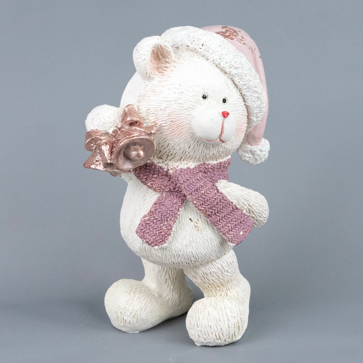 Сувенир Медвежонок (полирезин), Н15,5х9х8см, розовый в интернет-магазине флористических аксессуаров Азалия Декор