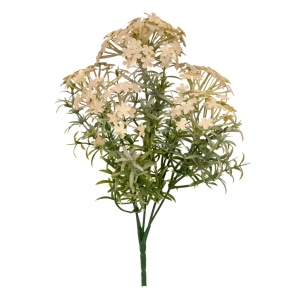 Зелень с цветами на вставке, 31см, зеленый/кремовый в интернет-магазине флористических аксессуаров Азалия Декор