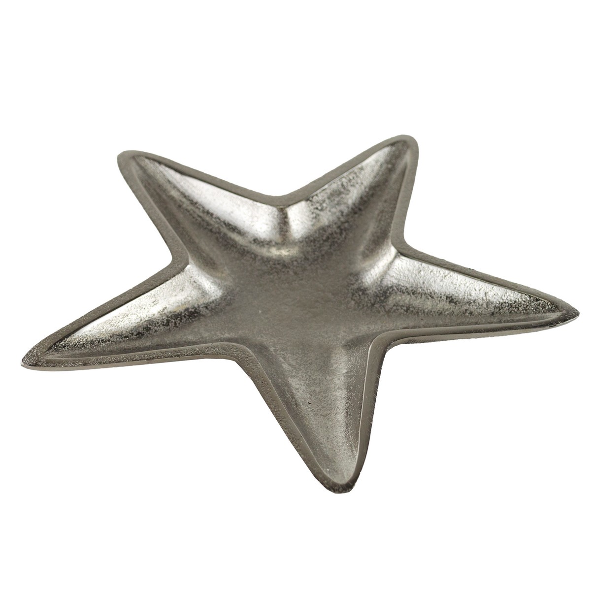 Поднос Звезда (металл), H2,5x19x18,5см, серебряный в интернет-магазине флористических аксессуаров Азалия Декор