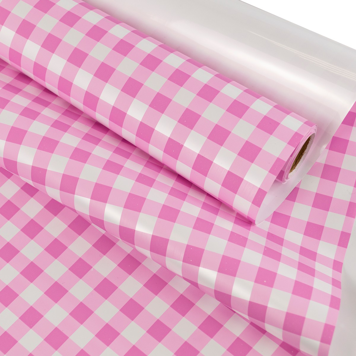 Пленка матовая Клетка 60 см 10 м, розовый в интернет-магазине флористических аксессуаров Азалия Декор