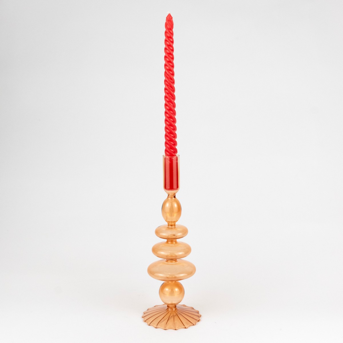 Подсвечник (стекло), D8,5xH28см, коричневый в интернет-магазине флористических аксессуаров Азалия Декор