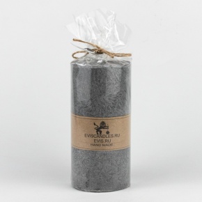 Свеча-столбик Бирмингем (92 часа, пальмовый воск), D7xH15см, серый в интернет-магазине флористических аксессуаров Азалия Декор