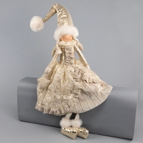 Сувенир Фея сидящая, Н67х20х18см, шампань в интернет-магазине флористических аксессуаров Азалия Декор