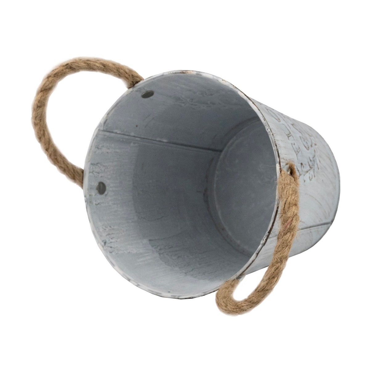 Кашпо с ручками (металл), D13xH12см, белый в интернет-магазине флористических аксессуаров Азалия Декор