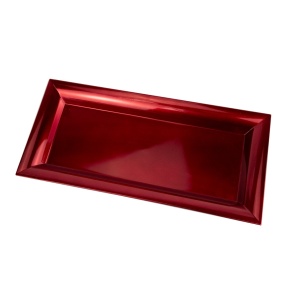 Поднос прямоугольный (пластик), 36x17см, красный в интернет-магазине флористических аксессуаров Азалия Декор