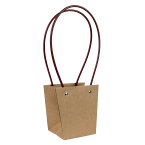 Пакет для цветов водостойкий (крафт), 13х9,5х13см (в уп. 10шт.), натуральный в интернет-магазине флористических аксессуаров Азалия Декор