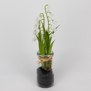 Ландыши в вазе, 5х5х22см, белый в интернет-магазине флористических аксессуаров Азалия Декор
