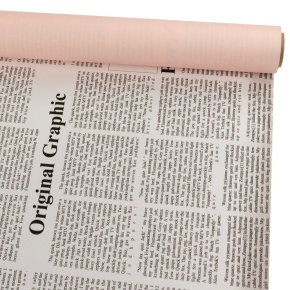 Пленка матовая Газета 60мкр, 57 см 9,2 м, розовый в интернет-магазине флористических аксессуаров Азалия Декор