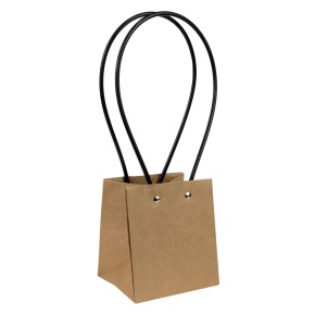 Пакет для цветов водостойкий (крафт), 11,5х10,5х13см (в уп. 10шт.), натуральный в интернет-магазине флористических аксессуаров Азалия Декор