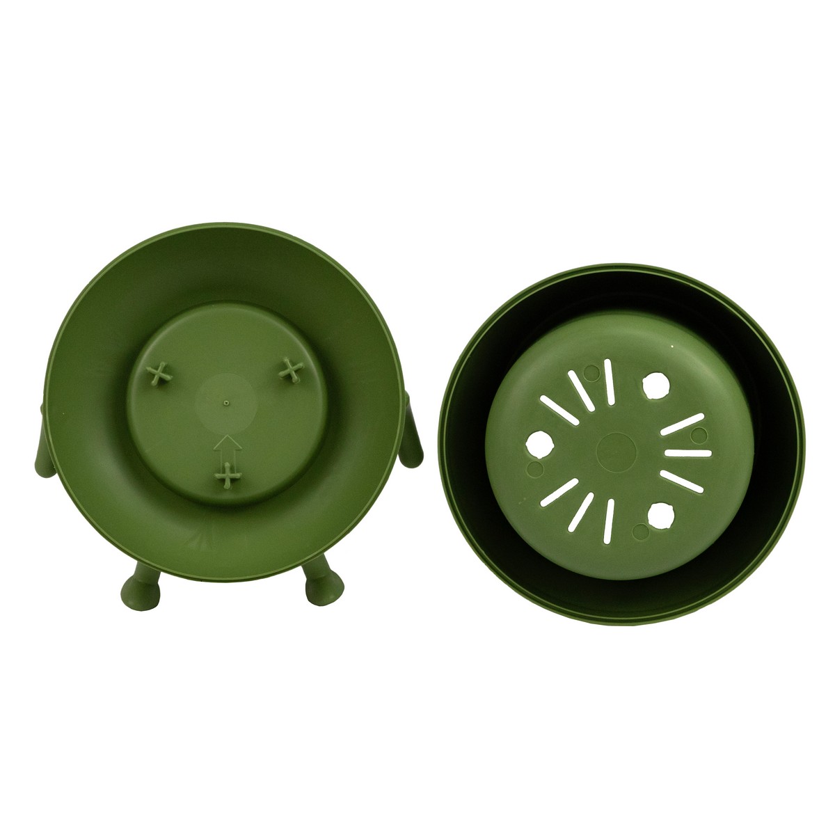 Кашпо Мистер Грин (пластик), D11xH9см, 0,6л, зеленый в интернет-магазине флористических аксессуаров Азалия Декор