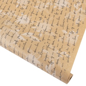 Бумага упаковочная крафт Розы 40гр, 72 см 10 м, натуральный/белый в интернет-магазине флористических аксессуаров Азалия Декор