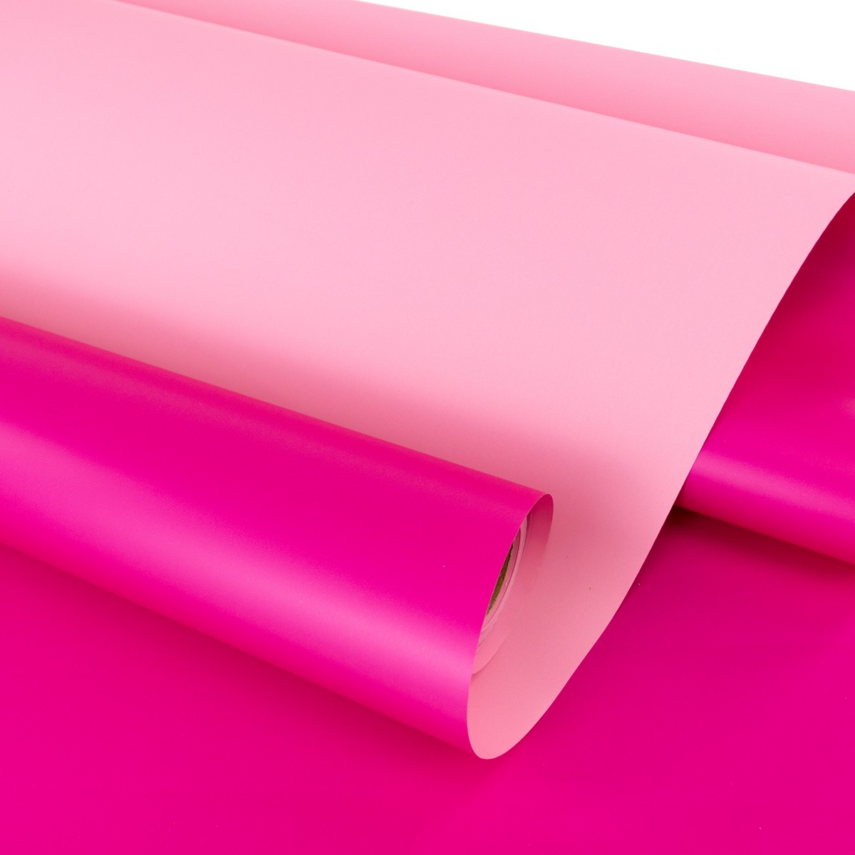 Пленка матовая двусторонняя 65мкр, 58 см 10 м, розовый/ярко-розовый в интернет-магазине флористических аксессуаров Азалия Декор