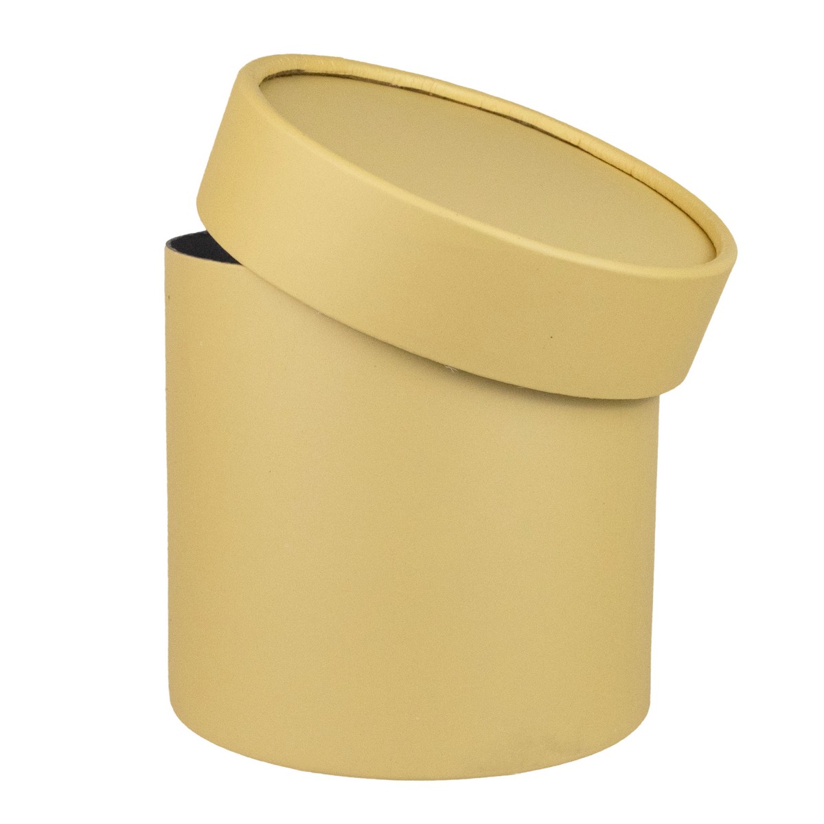 Коробка подарочная круглая, D12,5xH12,5см, лимонный в интернет-магазине флористических аксессуаров Азалия Декор