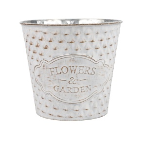 Кашпо (металл), D13xH12см, белый в интернет-магазине флористических аксессуаров Азалия Декор