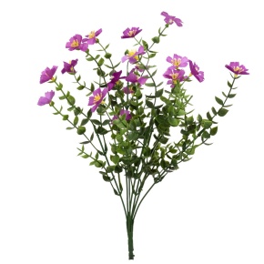 Зелень с цветами на вставке, 34см, зеленый/сиреневый в интернет-магазине флористических аксессуаров Азалия Декор