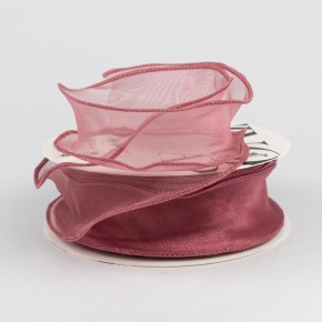 Лента (полиэстер), 40 мм 9 м, пыльно-розовый в интернет-магазине флористических аксессуаров Азалия Декор