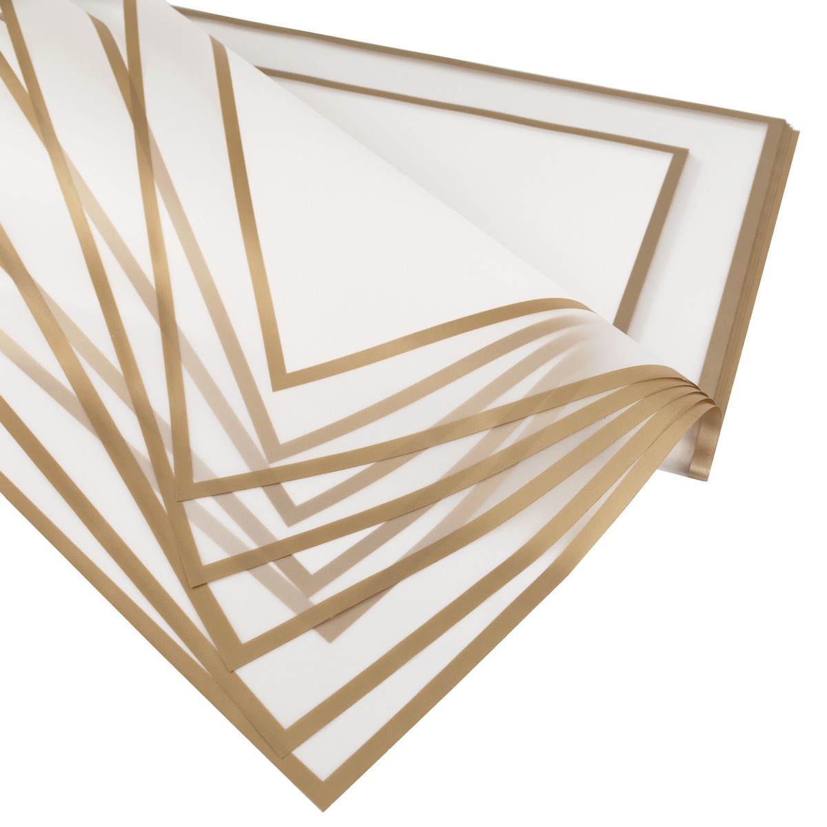 Пленка матовая с каймой 50мкр, 20 листов, 58х58см, белый в интернет-магазине флористических аксессуаров Азалия Декор