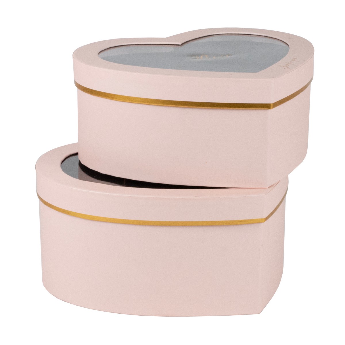 Набор коробок подарочных Сердце 2шт, 28х29xH13 см, розовый в интернет-магазине флористических аксессуаров Азалия Декор