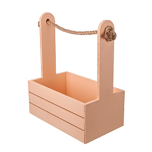 Корзина (дерево), 25х15х30см, персиковый в интернет-магазине флористических аксессуаров Азалия Декор