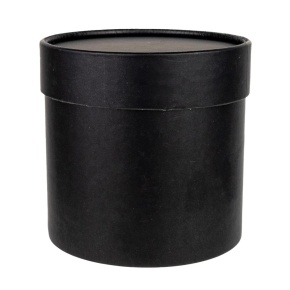 Коробка подарочная круглая, D12,5xH12,5см, черный в интернет-магазине флористических аксессуаров Азалия Декор